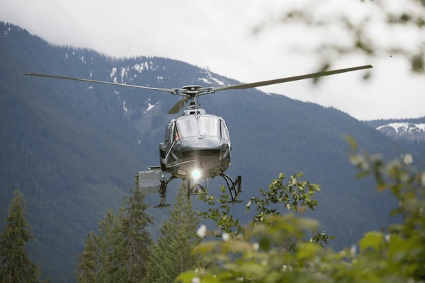 a-star helicopter in mountain